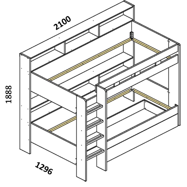 Κουκέτα Sauren 210.2x128.28x189.5