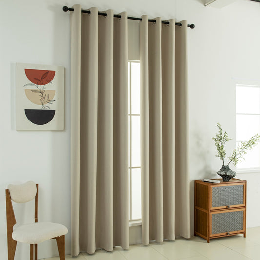 Κουρτίνα Full Blackout Σκίασης με 8 Κρίκους Soft Art 8391 140x270εκ Άμμου