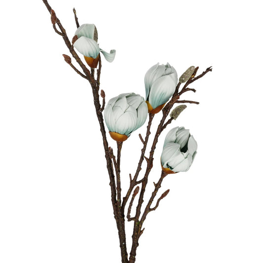 LIGHT BLUE MAGNOLIA BRANCH 21420 Τεχνητό Διακοσμητικό Κλαδί Μπλε Μανόλια Y105εκ