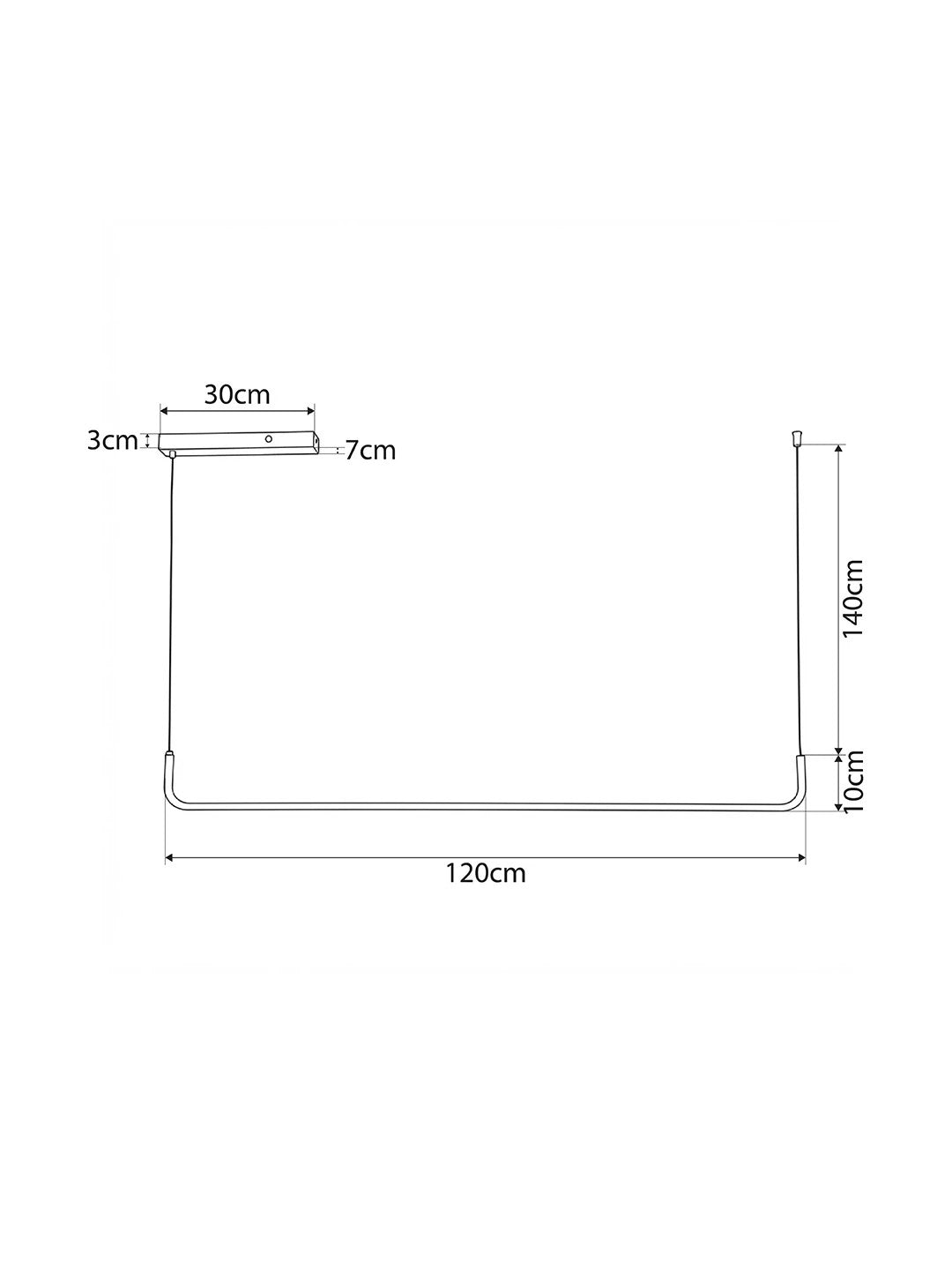 LINARIA KLV-101-0256 Κρεμαστό Φωτιστικό Οροφής LED 36W 3600lm 180° AC 220-240V IP20 Ρυθμιζόμενο Λευκό CCT με Χειριστήριο από 2700K έως 6000K Dimmable - Lumileds SMD Chip - Λευκό Ματ - Μ120 x Π2 x Υ12