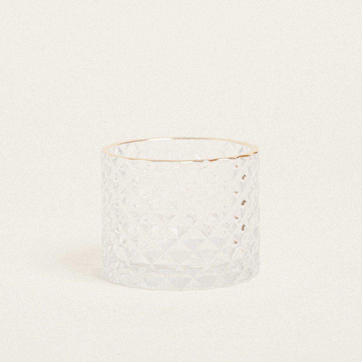 Κηροπήγιο Ανάγλυφο με Χρυσό Στόμιο 7x7x6