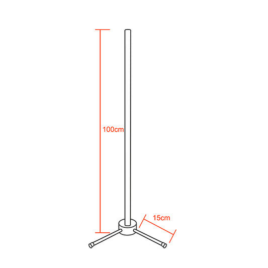 Μοντέρνο Minimal Επιδαπέδιο Μαύρο Φωτιστικό 100cm LED 16 Watt με Ασύρματο Χειριστήριο RF & Dimmer Φυσικό Λευκό 4500K ALIEN Design GLOBO-100-2