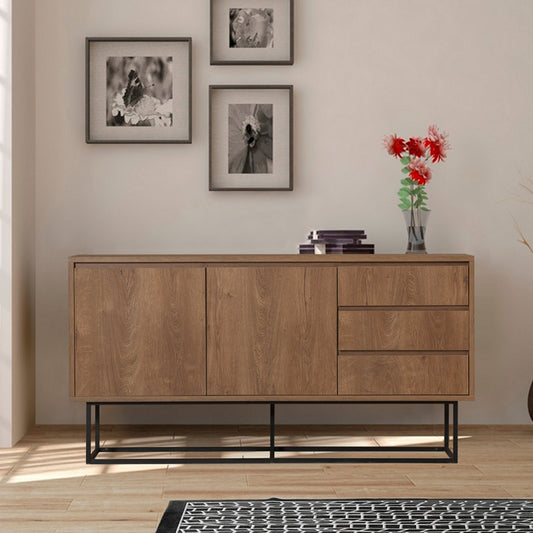 Μπουφές Amedeo από Μελαμίνη Χρώμα Καρυδί 140x36x72
