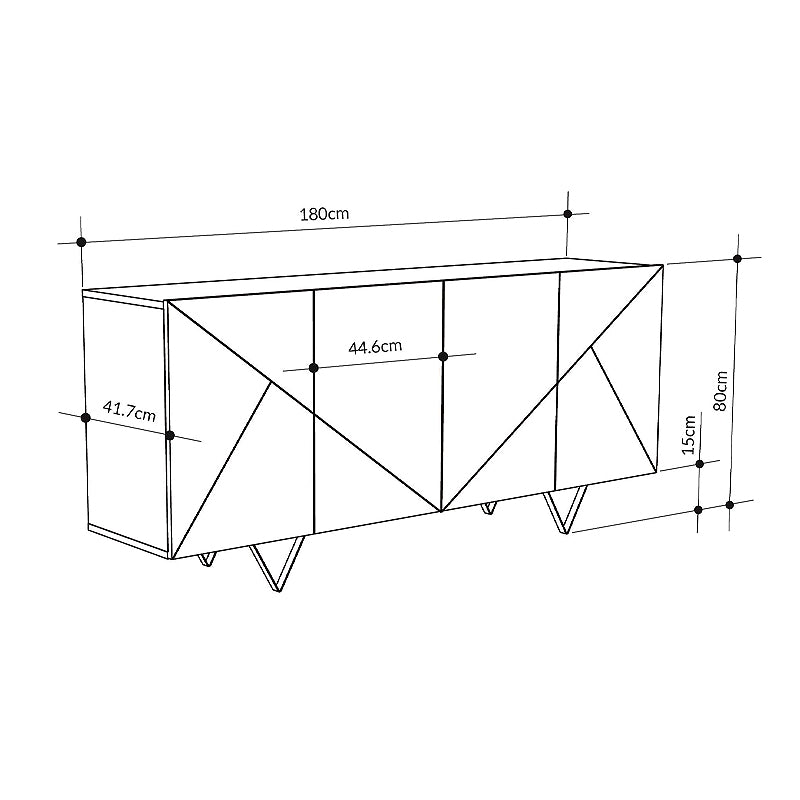 Μπουφές Jakomen Χρώμα Ανοιχτό Καρυδί 180x41,7x80