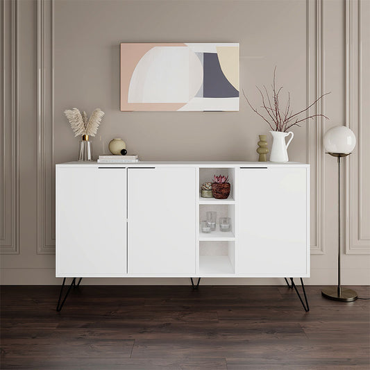 Μπουφές Μελαμίνης Clara Χρώμα Λευκό 142x35,6x83