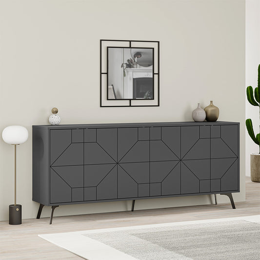 Μπουφές Μελαμίνης Dune Χρώμα Ανθρακί 184x35x77,4