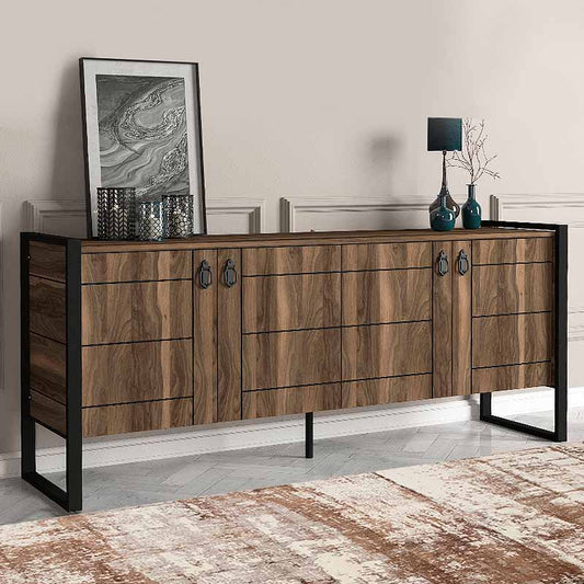 Μπουφές Μελαμίνης Ursula Χρώμα Καρυδί 180x40x77,6