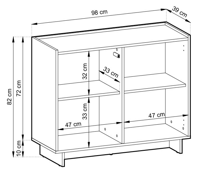 Μπουφές Velliora Mini 98x39x82