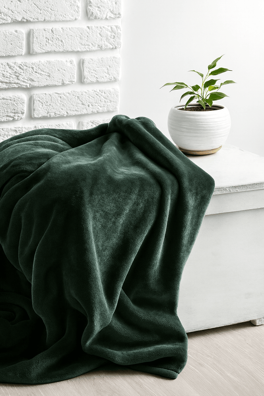 Κουβέρτα Βελουτέ Μονή Olive