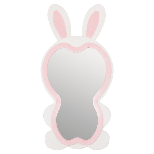 ΠΑΙΔΙΚΟΣ ΚΑΘΡΕΦΤΗΣ ΔΑΠΕΔΟΥ BUNNY MDF ΡΟΖ & ΛΕΥΚΟ ΜΑΥΡΟ STAND 80x162εκ