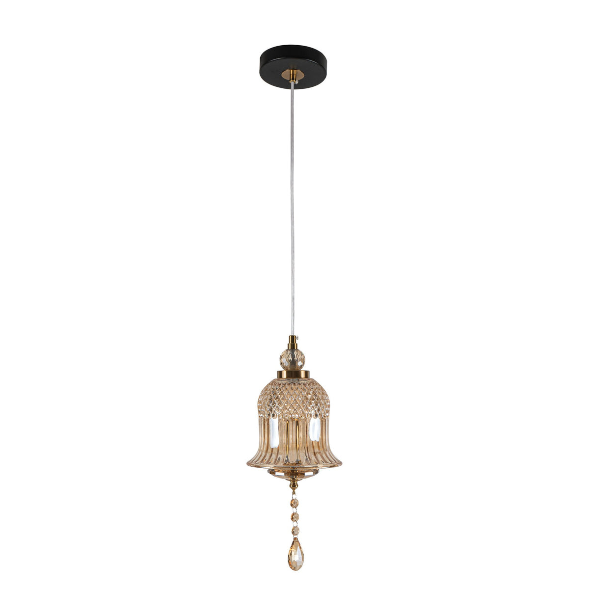 PDC 723-1 HN ΓΥΑΛΙΝΗ ΚΑΜΠΑΝΑ ΜΕΛΙ LED-5W ΜΕ ΔΙΑΚΟΣΜΗΤΙΚΟ ΚΡΥΣΤΑΛΛΟ Φ15x34