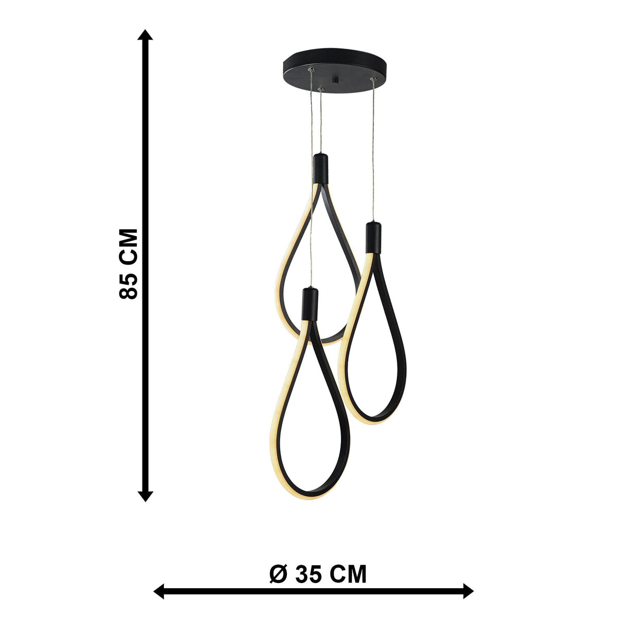 PDT 700-3 ΒΚ # ΚΡΕΜ. 3/Φ LED ΘΗΛΙΕΣ ΜΑΥΡΟ Φ35x85