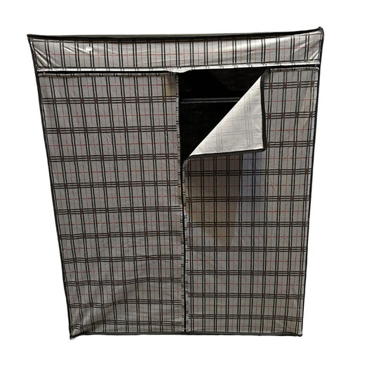 Ντουλάπα Perilla Υφασμάτινη με Φερμουάρ Χρώμα Γκρι 117x48x145