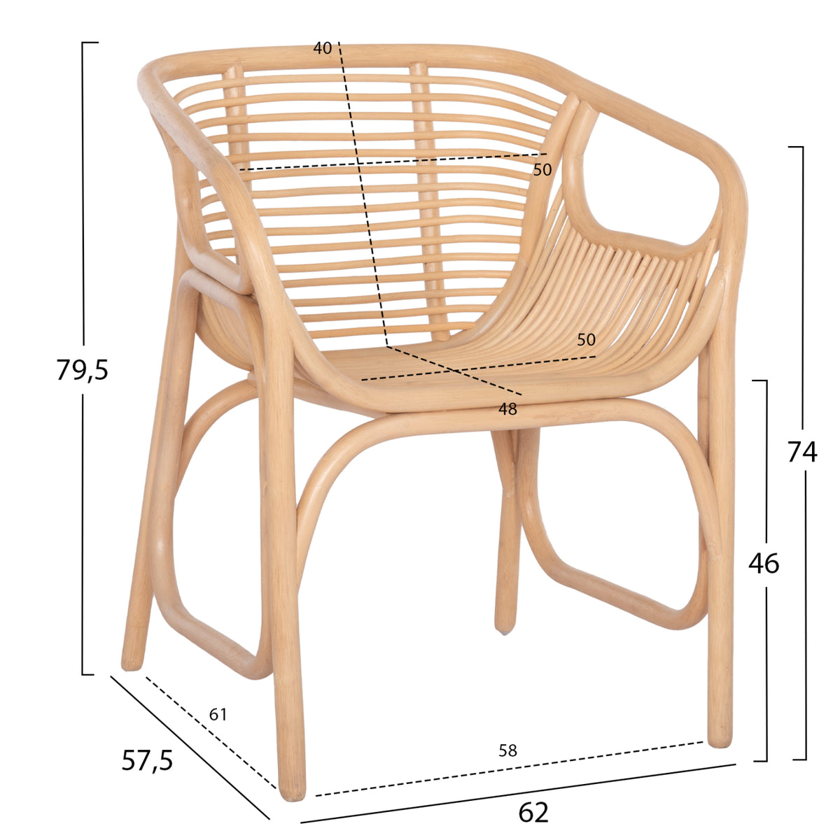 ΠΟΛΥΘΡΟΝΑ MEL ΕΣΩΤ. ΧΩΡΩΝ ΦΥΣΙΚΟ RATTAN 62x57,5x79,5