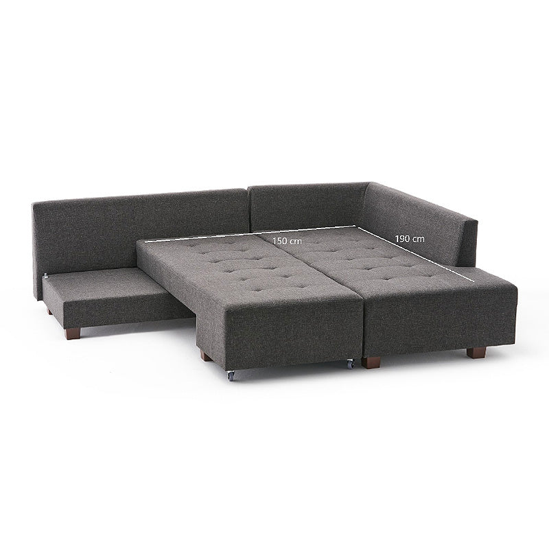 Γωνιακός Καναπές - Κρεβάτι Manama Δεξιά Γωνία Υφασμάτινος Χρώμα Ανθρακί 280x206x85