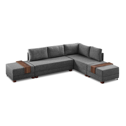 Γωνιακός Καναπές - Κρεβάτι Fly Δεξιά Γωνία Υφασμάτινος Χρώμα Ανθρακί 280X210X80