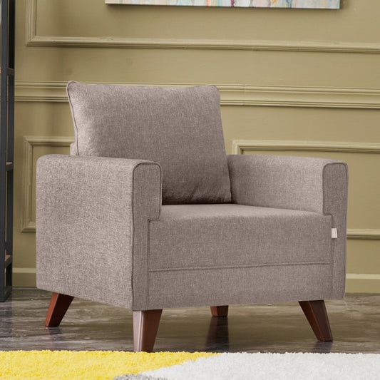 Πολυθρόνα Bella Υφασμάτινη Χρώμα Κρεμ 82x81x85