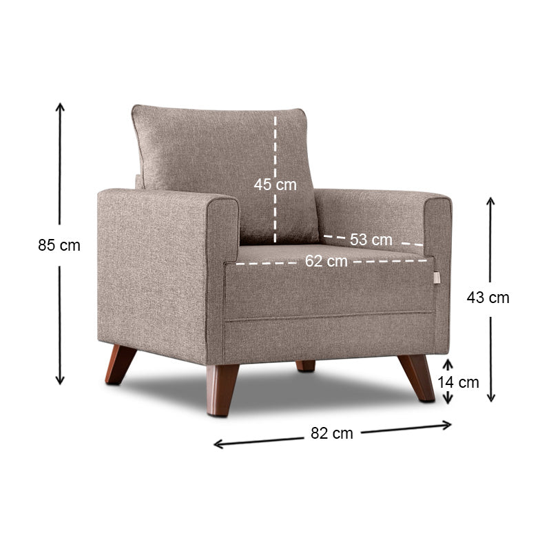 Πολυθρόνα Bella Υφασμάτινη Χρώμα Κρεμ 82x81x85