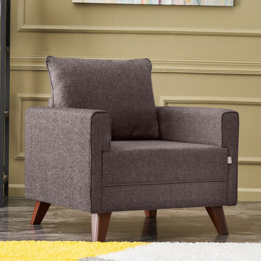 Πολυθρόνα Bella Υφασμάτινη Χρώμα Καφέ 82x81x85