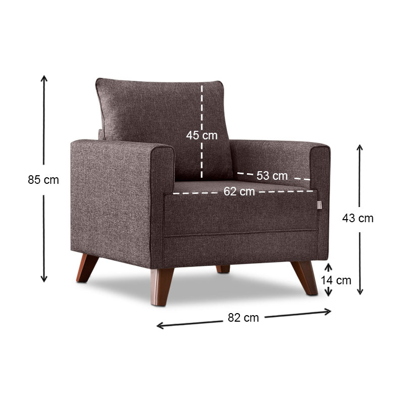 Πολυθρόνα Bella Υφασμάτινη Χρώμα Καφέ 82x81x85