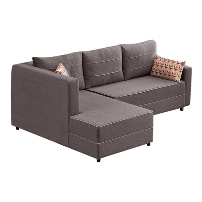 Γωνιακός Καναπές - Κρεβάτι Ece Αριστερή Γωνία Υφασμάτινος Με Αποθηκευτικό Χώρο Χρώμα Καφέ 242X160X88