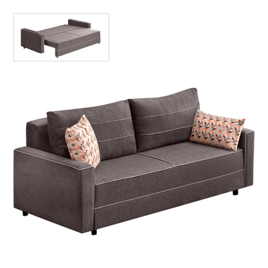 Καναπές - Κρεβάτι Ece Τριθέσιος Υφασμάτινος Χρώμα Καφέ 215X90X88