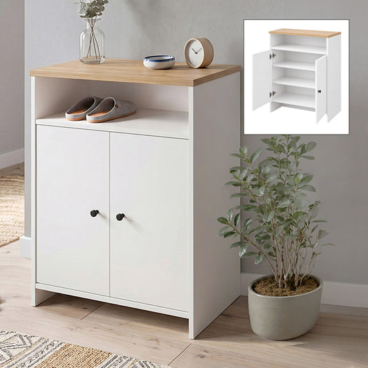 Παπουτσοθήκη - Ντουλάπι Efsun Χρώμα Λευκό - Sapphire Oak 62x35x86