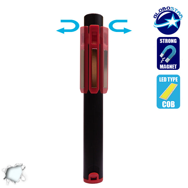 Φορητός Φακός PEN COB LED Κόκκινο Χρώμα 07007