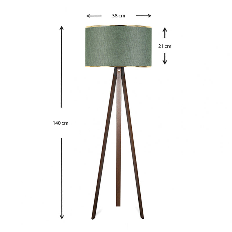 Φωτιστικό Δαπέδου Rosling MDF/Ύφασμα PVC Χρώμα Καρυδί/Κυπαρισσί 38x21x140