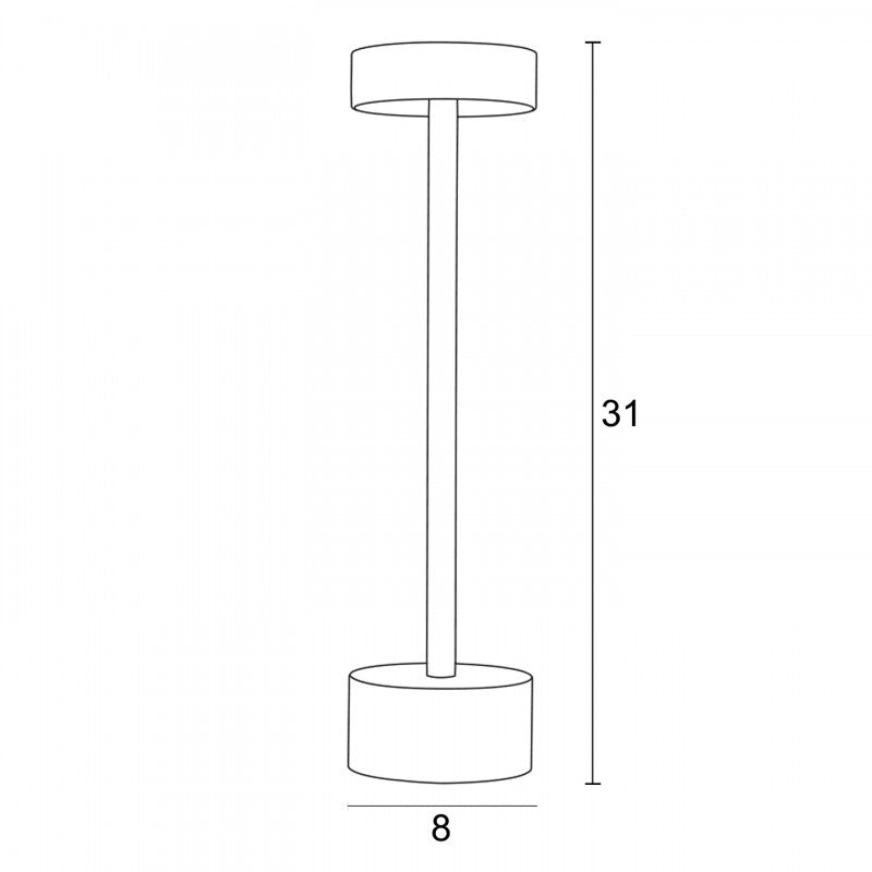Φωτιστικό Επαναφορτιζόμενο LED 3W 3CCT Dimmable Μαύρο Ματ