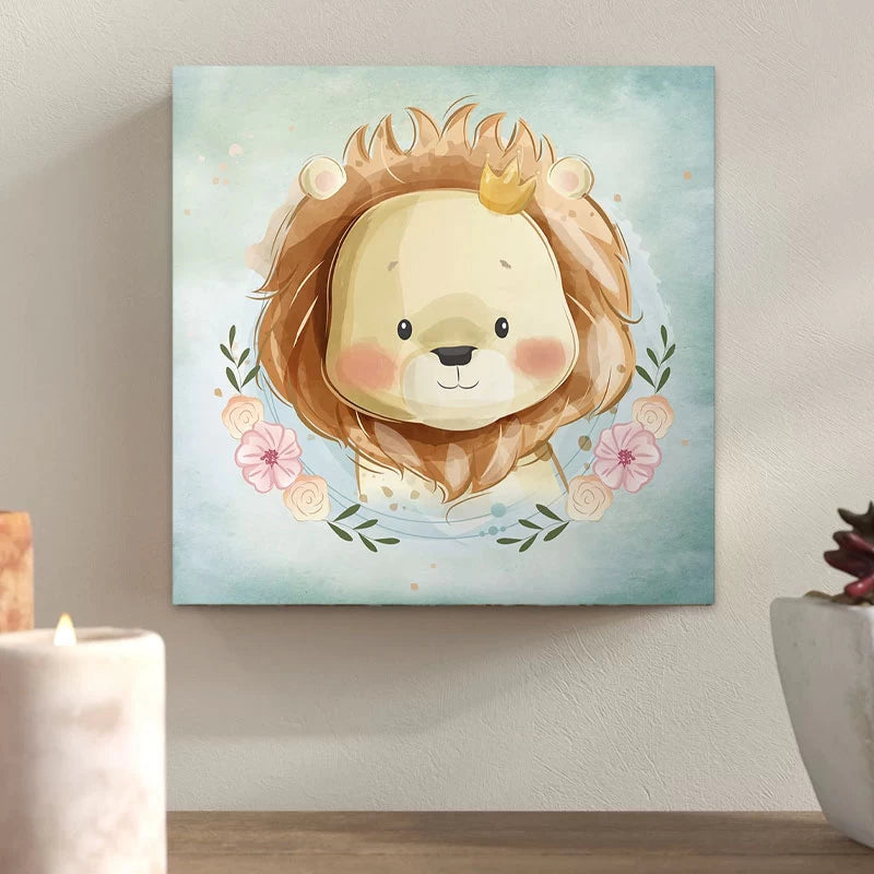 Πίνακας σε Καμβά Baby Lion Ψηφιακής Εκτύπωσης 40x40x3