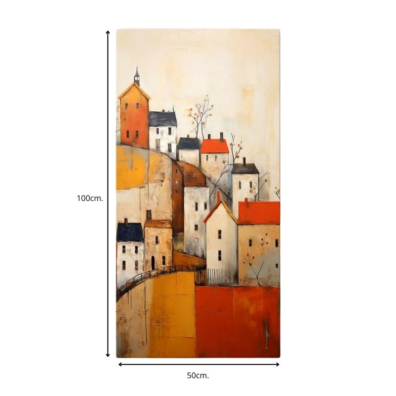 Πίνακας σε Καμβά "Houses on the Hill" Ψηφιακής Εκτύπωσης 50x100x3