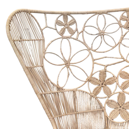 Πολυθρόνα Jake με Μπεζ Μαξιλάρι-Φυσικό Rattan 110x82x145