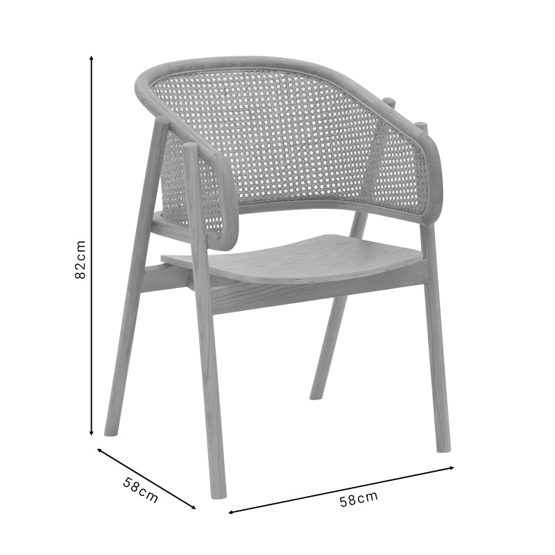 Πολυθρόνα Wenzy Φυσικό Ξύλο 58x58x82