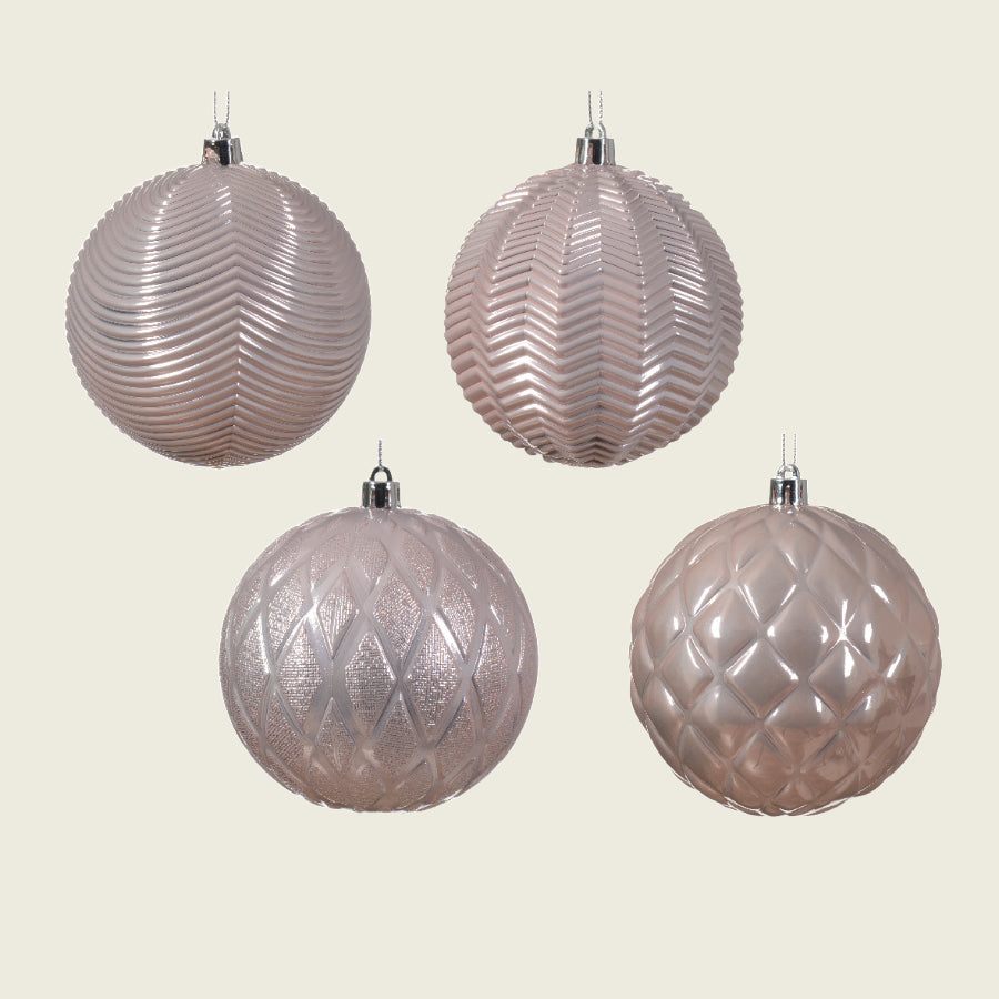 Άθραυστη Μπάλα Ανάγλυφη Σάπιο Μήλο 10εκ Σετ 4 Τμχ