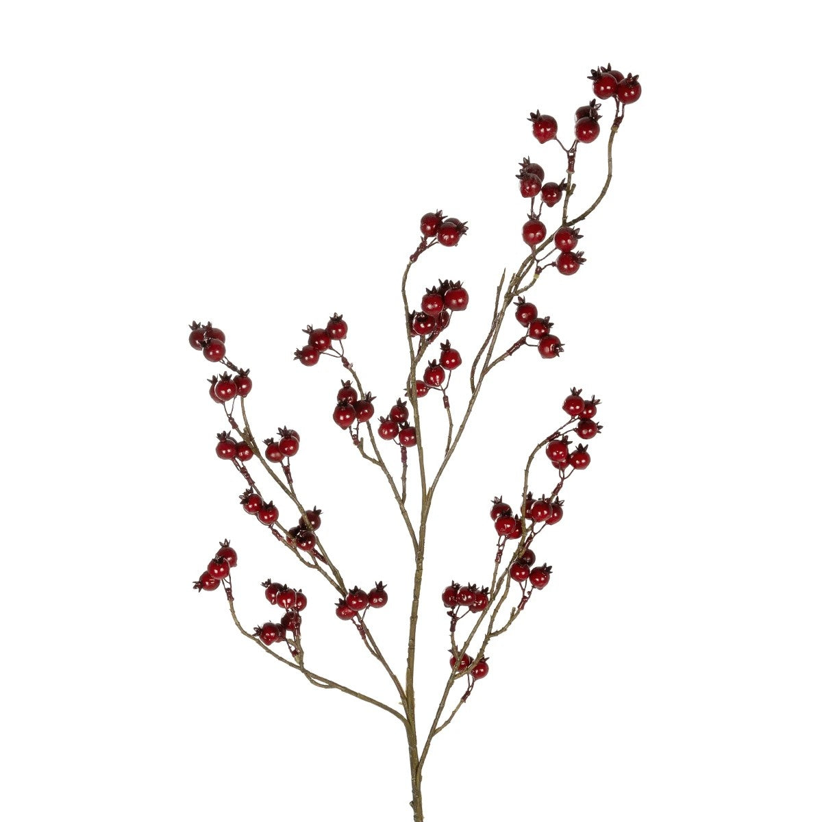 RED HOLLY BERRIES FRUIT BRANCH 21428 Τεχνητό Διακοσμητικό Κλαδί Κόκκινο Γκί Y102cm