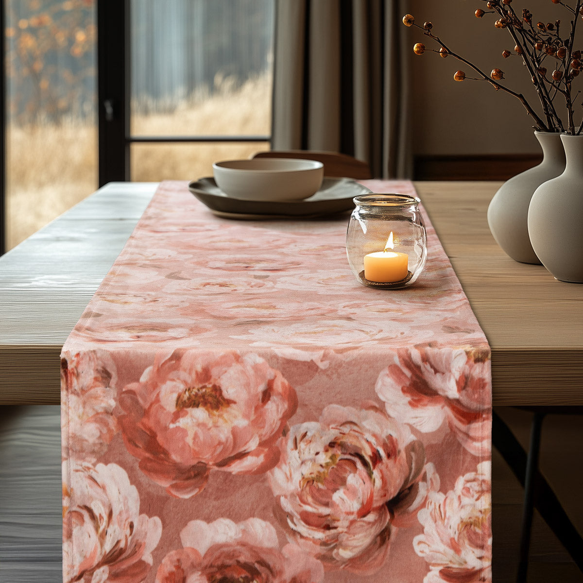 Ράννερ Βελούδο Romantic Peony Dream 32x150εκ