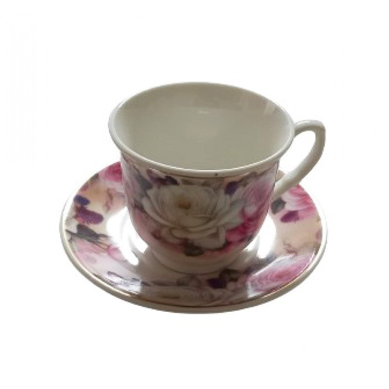 Φλυτζάνια Καφέ με Πιατάκια Πορσελάνινα Πολύχρωμα (6 Τεμ.)