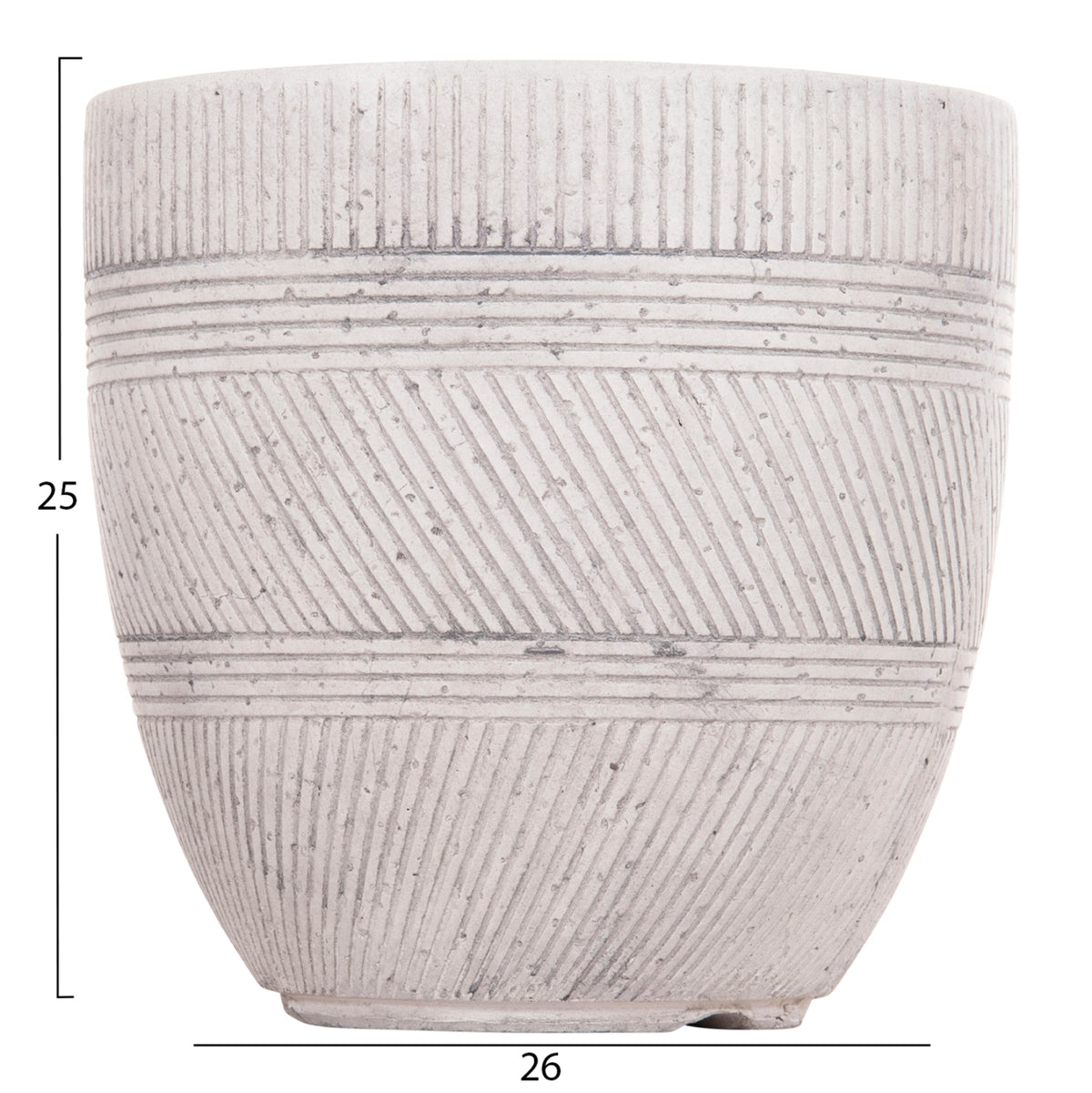 ΣΕΤ 4 ΤΜΧ ΓΛΑΣΤΡΕΣ ΣΤΡΟΓΓΥΛΕΣ GARDENER FIBERCLAY ΧΡΩΜΑ CEMENT Φ44x43