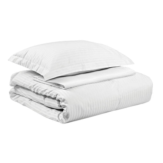 Παπλωματοθήκη Ξενοδοχείου King Size Ribbon Art Ε1238 230tc Satin Stripe Percal Pennie 70% Cot - 30% Pol 270x250εκ Λευκό