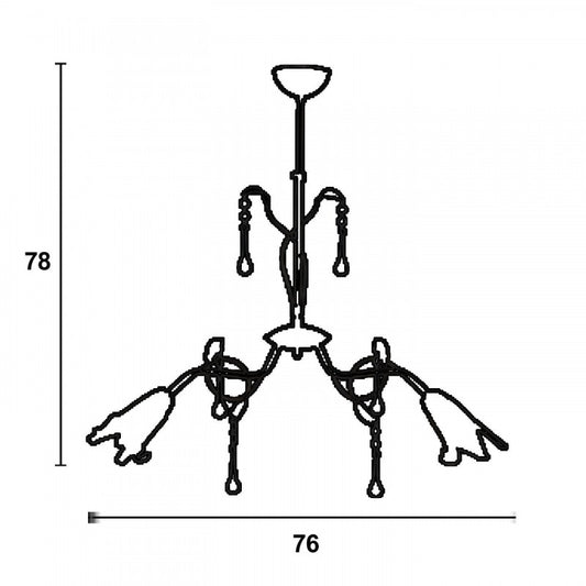 Φωτιστικό Πολύφωτο 2φ Μέταλλο Μπρονζέ/Γυαλί Ε14
