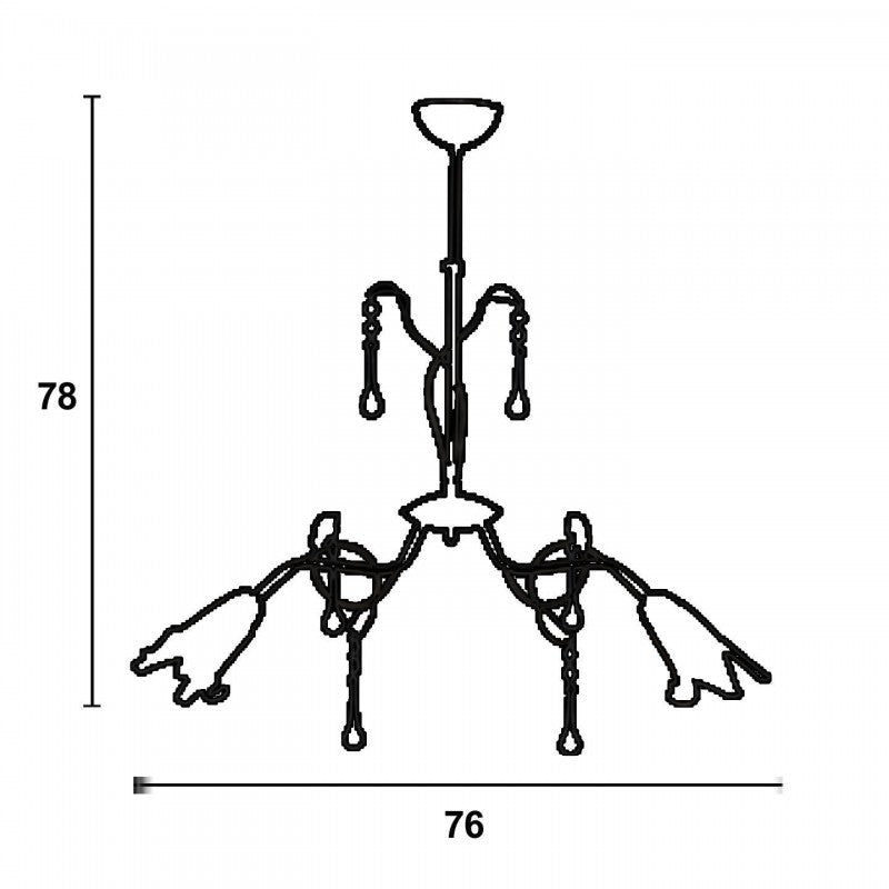 Φωτιστικό Πολύφωτο 2φ Μέταλλο Χρώμιο/Γυαλί Ε14