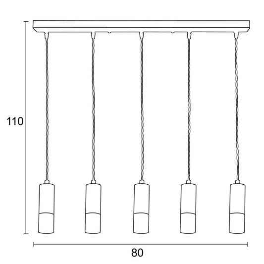 Φωτιστικό Πολύφωτο 5φ Αλουμίνιο/Plexi G9