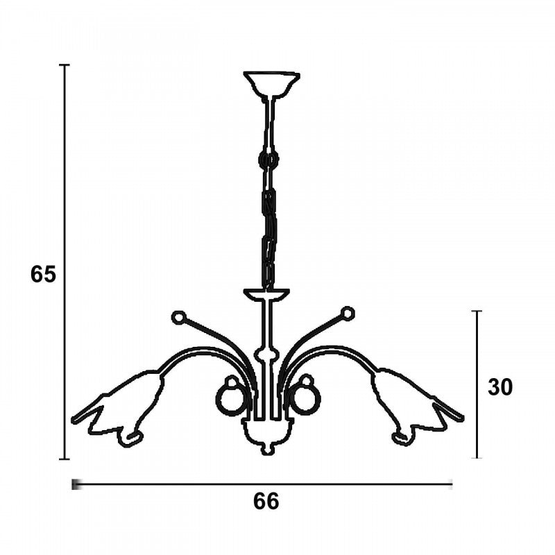 Φωτιστικό Πολύφωτο 2φ Μέταλλο Χρώμιο/Γυαλί Ε14