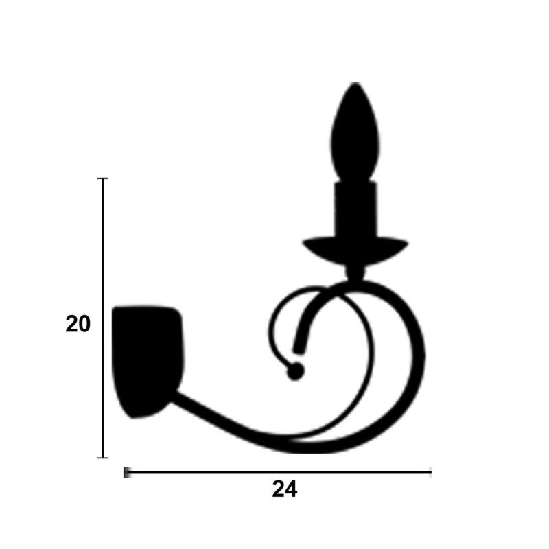 Απλίκα Μέταλλο Καφέ Ε14
