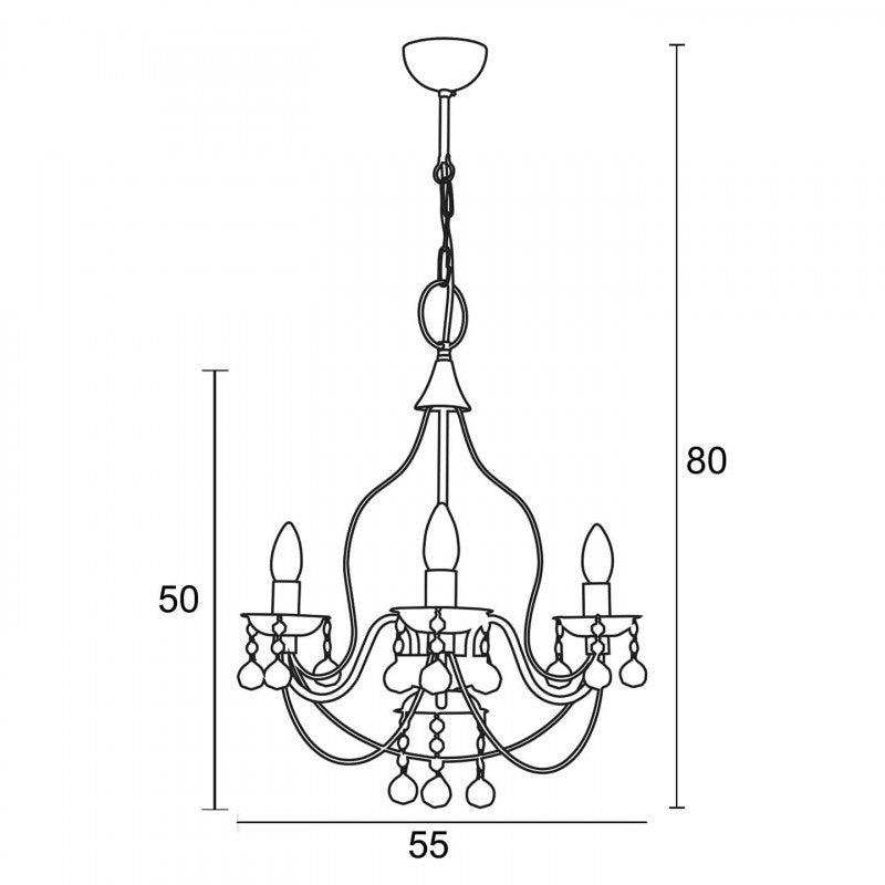 Φωτιστικό Πολύφωτο 3φ Μέταλλο Μαύρο Ε14