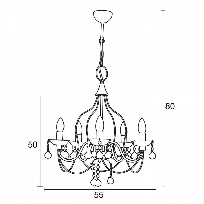 Φωτιστικό Πολύφωτο 5φ Μέταλλο Μαύρο Ε14