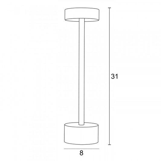 Φωτιστικό Επαναφορτιζόμενο LED 3W 3CCT Dimmable Μαύρο Ματ