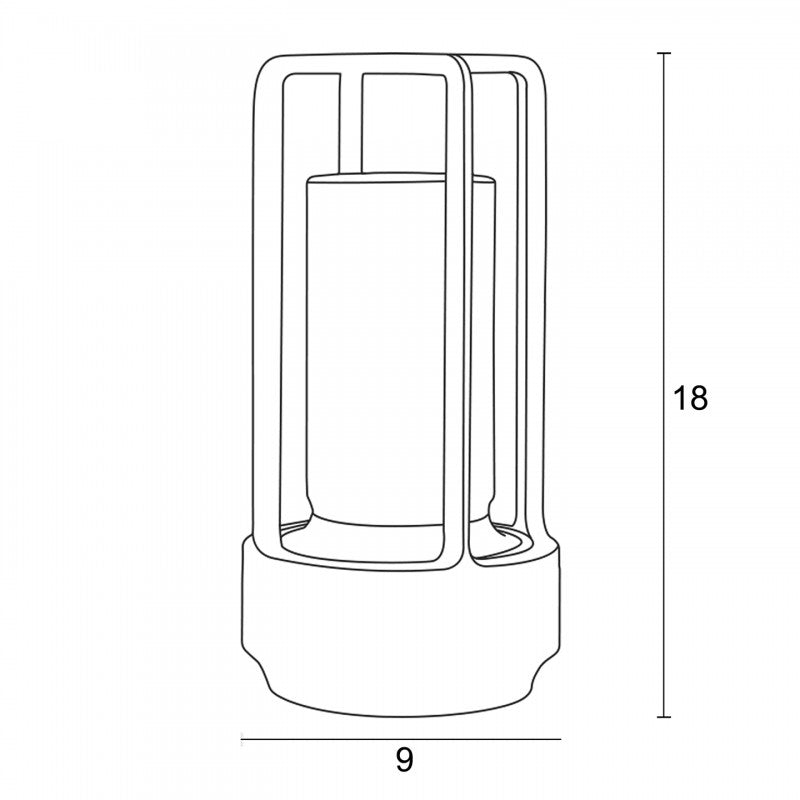 Φωτιστικό Επαναφορτιζόμενο LED 3W 3CCT Dimmable Μαύρο Ματ