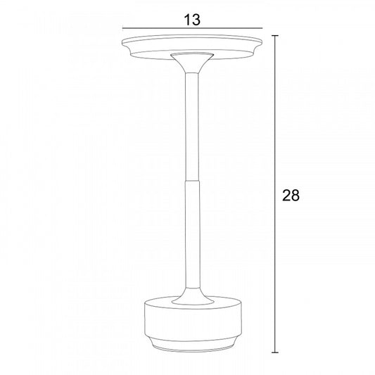 Φωτιστικό Επαναφορτιζόμενο LED 3W 3CCT Dimmable Μαύρο Ματ